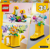 LEGO Creator 3v1 sada kropení květin, dekorace do dětského pokoje, Postavte si zavlažovač s kyticí květin, gumovými holínkami nebo 2 ptáčky, kreativní dárek pro dívky a chlapce 8 let 31149 Stavebnice Besuche den LEGO-Store
