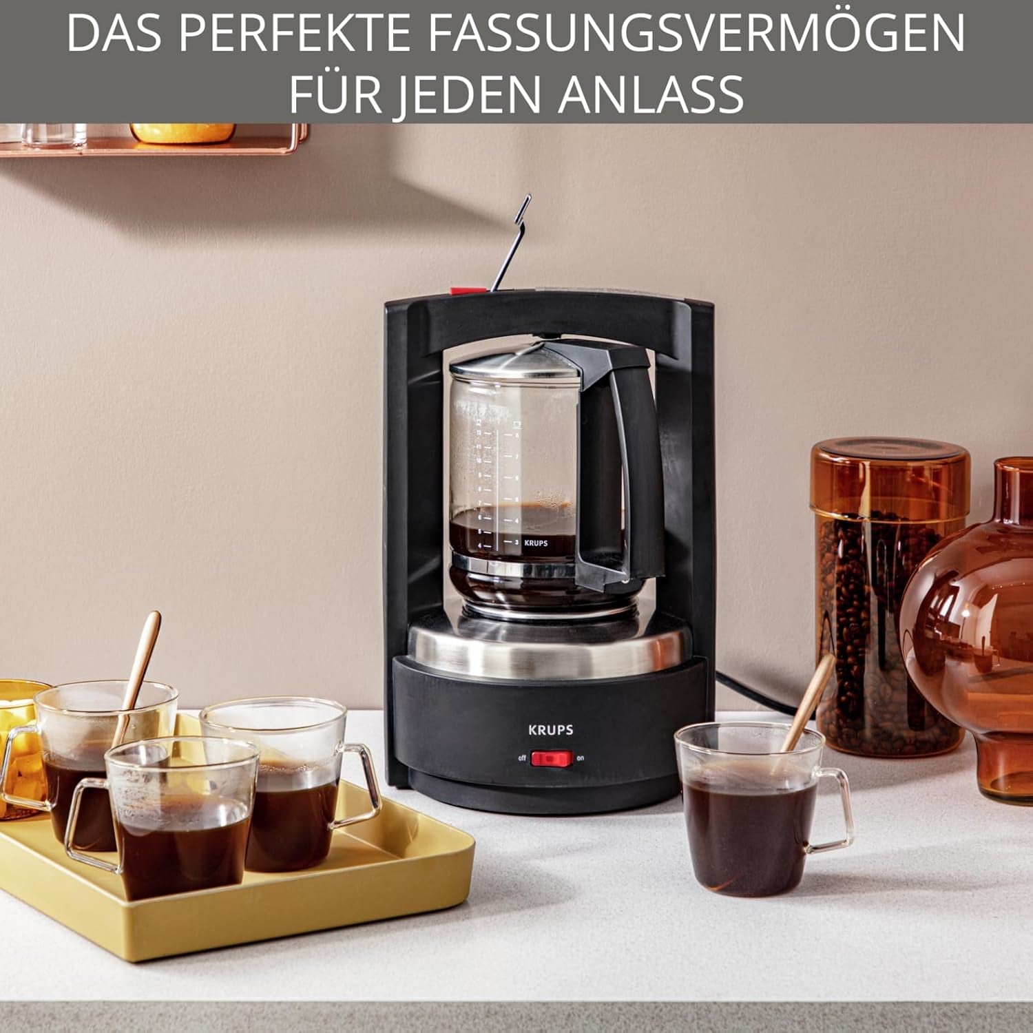 Espresso kávovar Krups T8, 850 W, Automatické vypnutí, 8-12 šálků, Kapacita 1 l, Permanentní filtr, Osvětlený vypínač, Snadné použití, Černá, KM4689