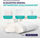 ZenPur ortopedický polštář na krk 40x60-13cm, polštář na hlavu z paměťové pěny - ergonomický polštář na spaní na krk a ramena, certifikace Oeko-TEX