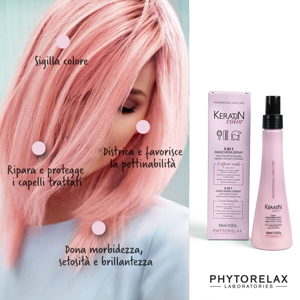 Phytorelax 5v1 maska na vlasy ve spreji - 1 ml - Bez silikonu, bez parabenů - Hydratační - Suché vlasy, kudrnaté vlasy Maska na vlasy Naty Shop