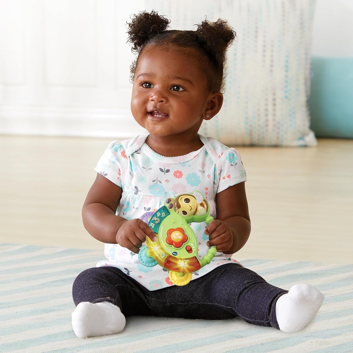 Vtech Baby Musical Bee Tamburine - Hudební hračka s čísly, vtipnými zvuky, větami a písničkami - Pro děti ve věku 3-36 měsíců Baby Toys Naty Shop