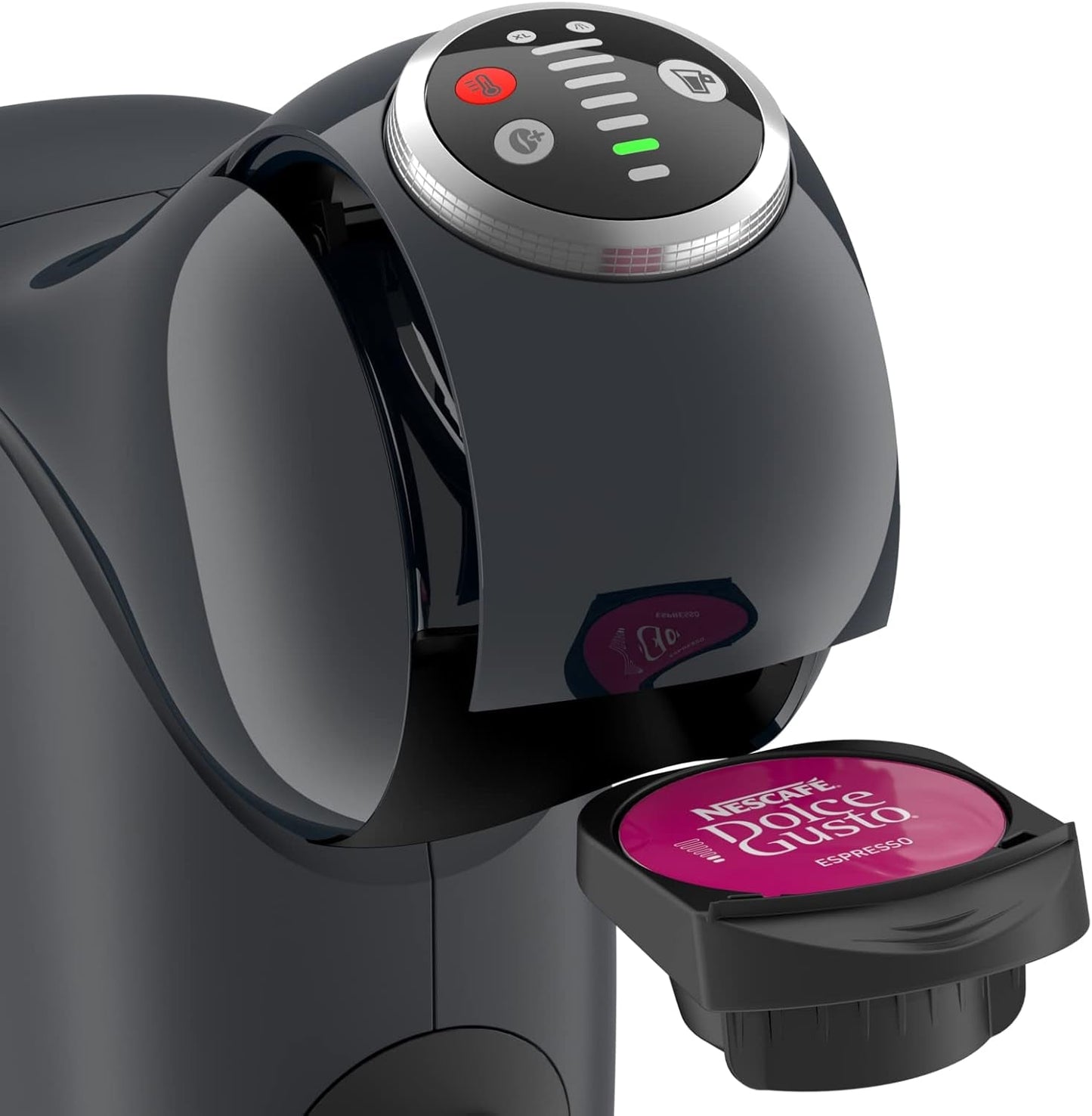 NESCAFÉ Dolce Gusto Genio S Plus od Krups, kompaktní kapslový kávovar, objem 0,8 litru, 1500 wattů, automatické upozornění na odvápnění, vesmírně šedá, KP340B