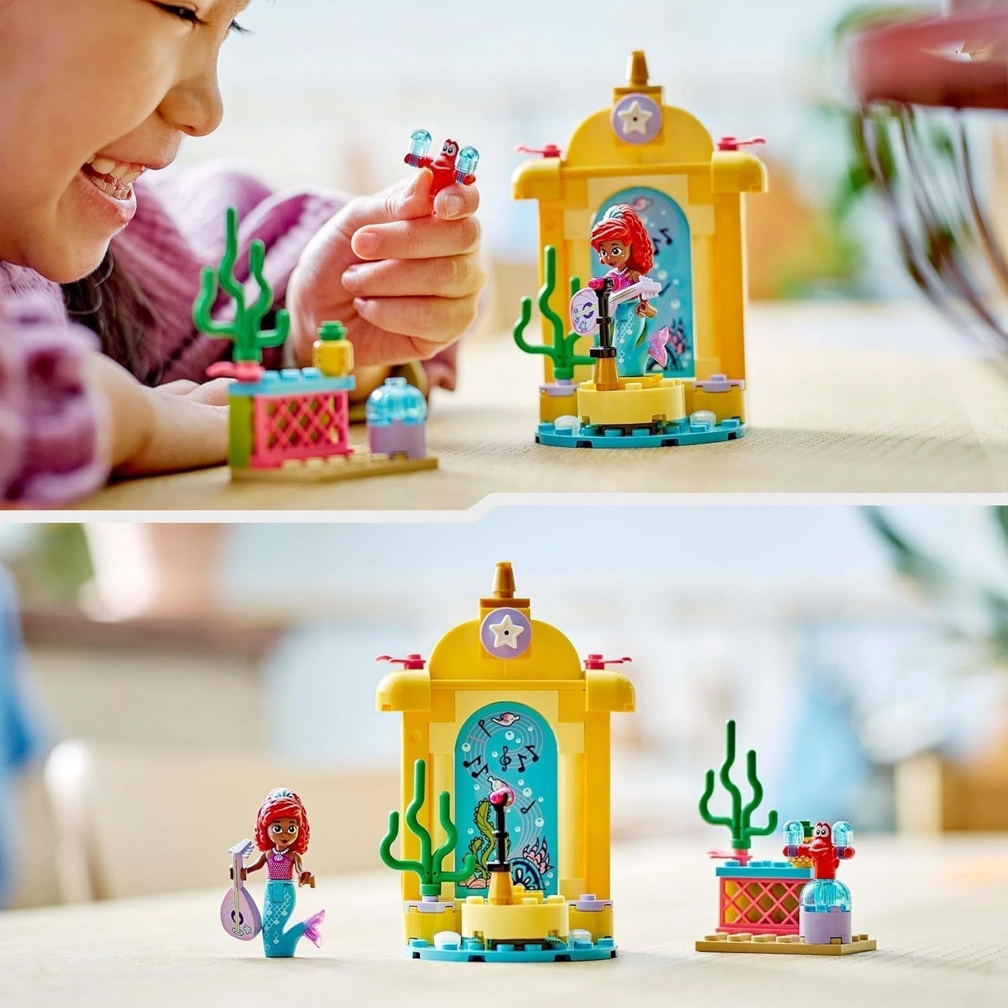 LEGO Ç€ Disney Princezna Arielle je hudební hračka na stavění jeviště pro děti se 2 figurkami, nápad na dárek pro dívky a chlapce od 4 let a fanoušky televizních seriálů, dětská hračka 43235 Stavebnice Beuche den LEGO-Store