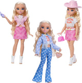 Sada Barbie Dream Besties Festival Looks s panenkou Barbie Malibu s dlouhými blond vlasy pro styling a více než 10 odnímatelnými oděvy a doplňky, JGH87