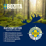 Bozita Senior 8+ Mound mokré krmivo pro kočky se zrny a velkým množstvím kuřecího masa - 12 sáčků x 85 g, vlhké krmivo pro kočky bez obilovin a pšenice - Mokré krmivo pro kočky s 8,5 % bílkovin a 4,5 % tuku