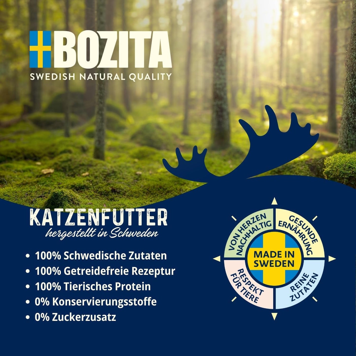 Bozita Tetra Sterilizované kousky v omáčce s dřevěným uhlím - 6 x 370 g Mokré krmivo pro kočky bez obilovin a cukru - bez GMO, s 8,5 % bílkovin a 4,5 % tuku - vysoce kvalitní a mimořádně chutné
