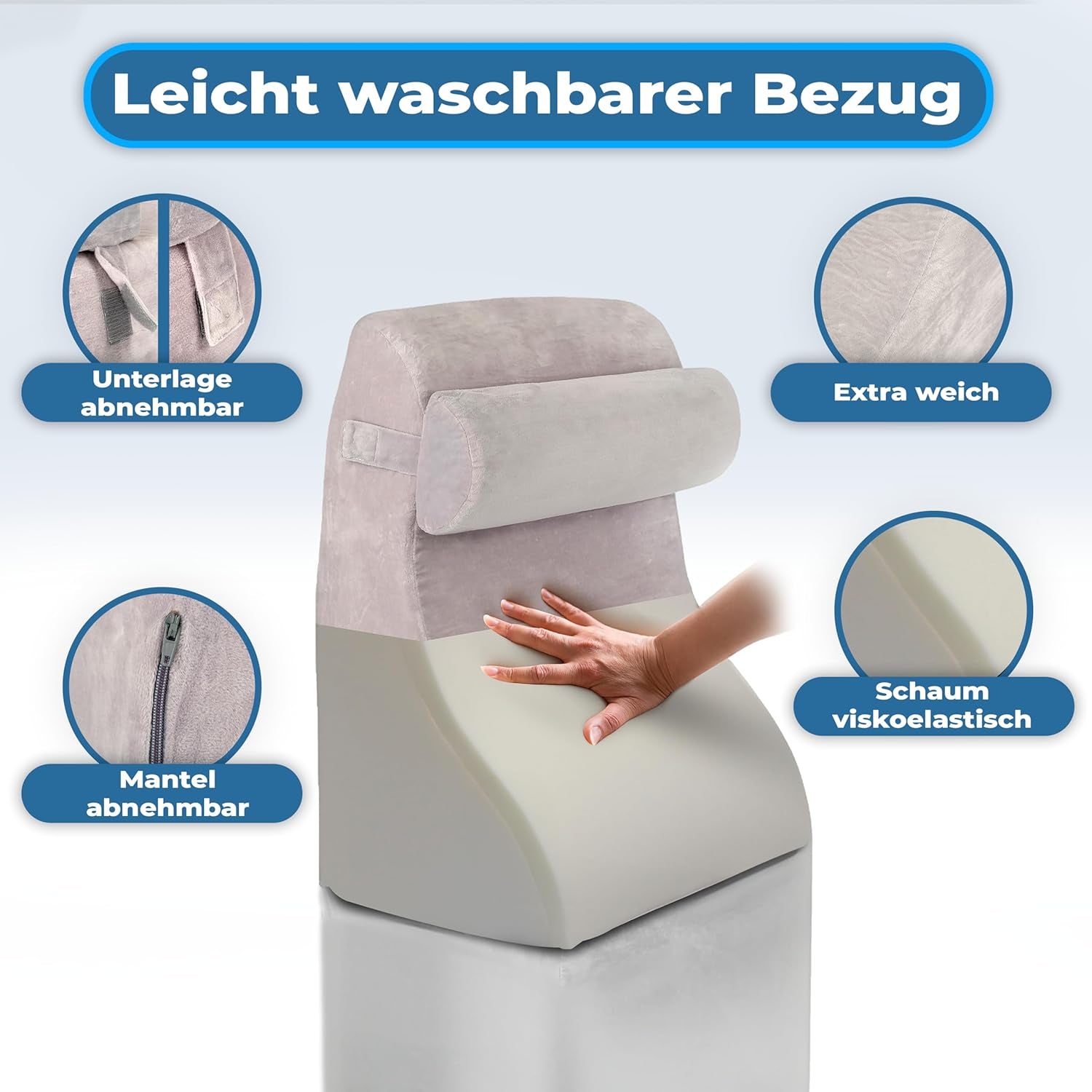 Polštář na čtení z paměťové pěny | Ergonomický zádový polštář a klín na postel, pohovku a pohovku | Orthopedic support pillow for back pain and tension