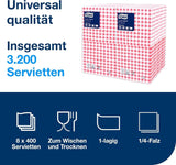 Tork Bistrored Lunch Ubrousek, 1/4-násobný, 1 vrstva, 33 cm × 33 cm, 8 × 400 ubrousků, 509359