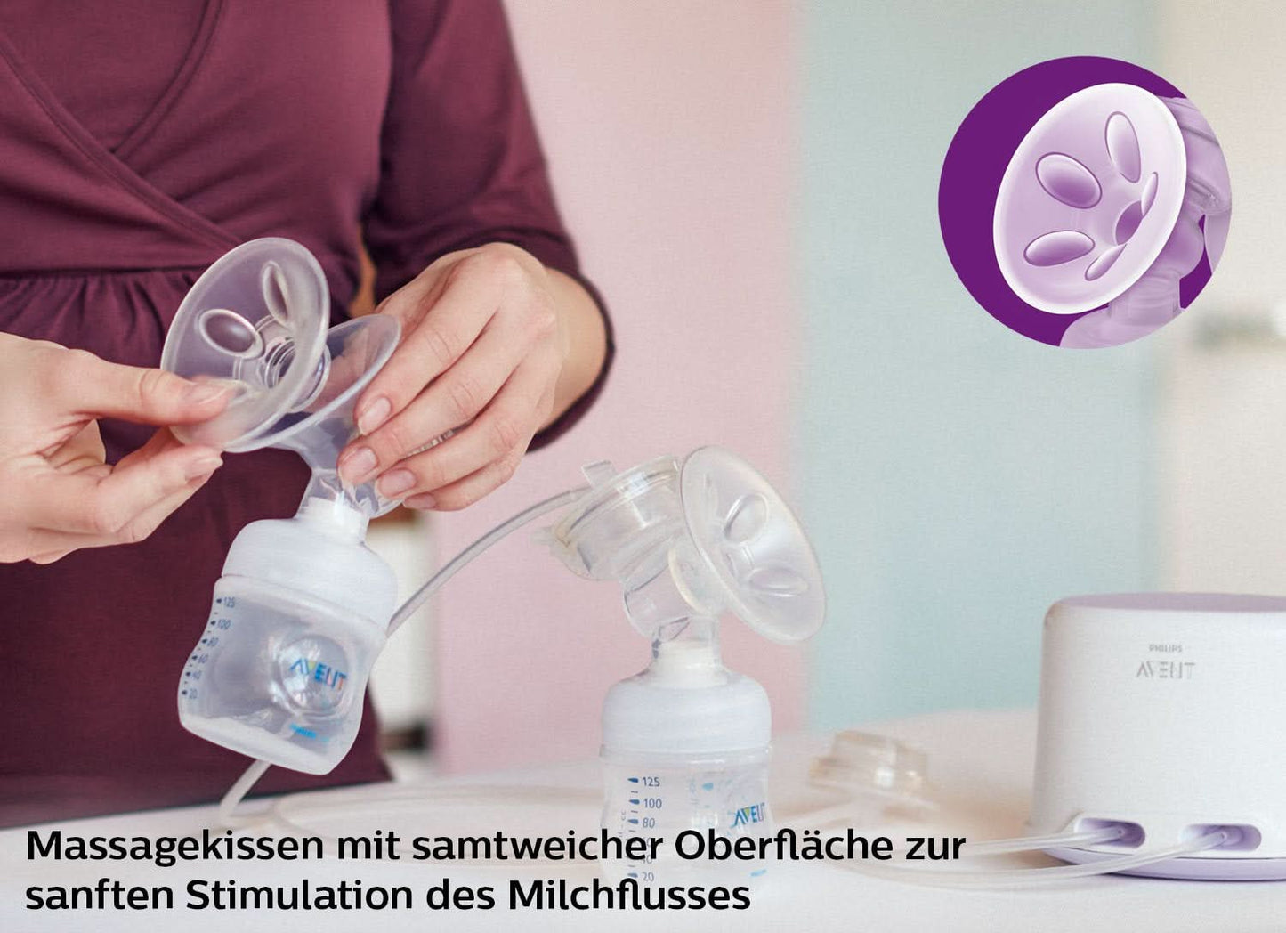 Dvojitá elektrická odsávačka mateřského mléka Philips Avent SCF334/02 Příslušenství Jídlo a kojení Bebe Naty Shop