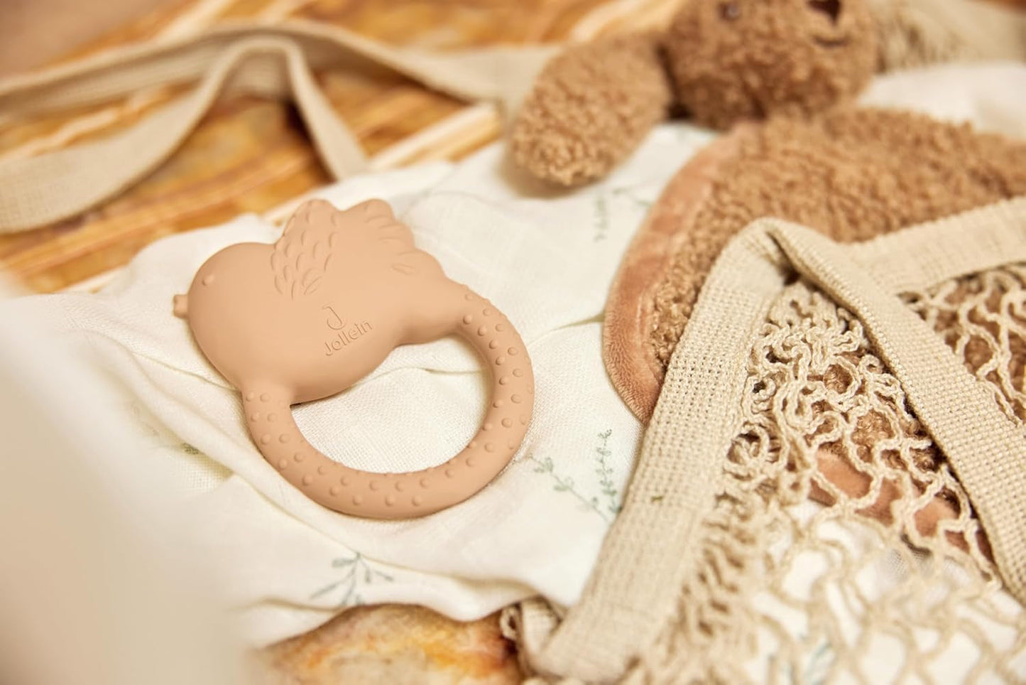Dětské kousátko z přírodního kaučuku Jollein - Krásní ptáčci - Dětské kousátko - Pomůcka na kousání - Neškodné a bez BPA - Hračka pro miminka