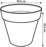 elho Loft Urban Round 40 - Venkovní květináče - 100% recyklovaný plast - Ø 38,5 x V 35,3 cm - Žlutá/okrová