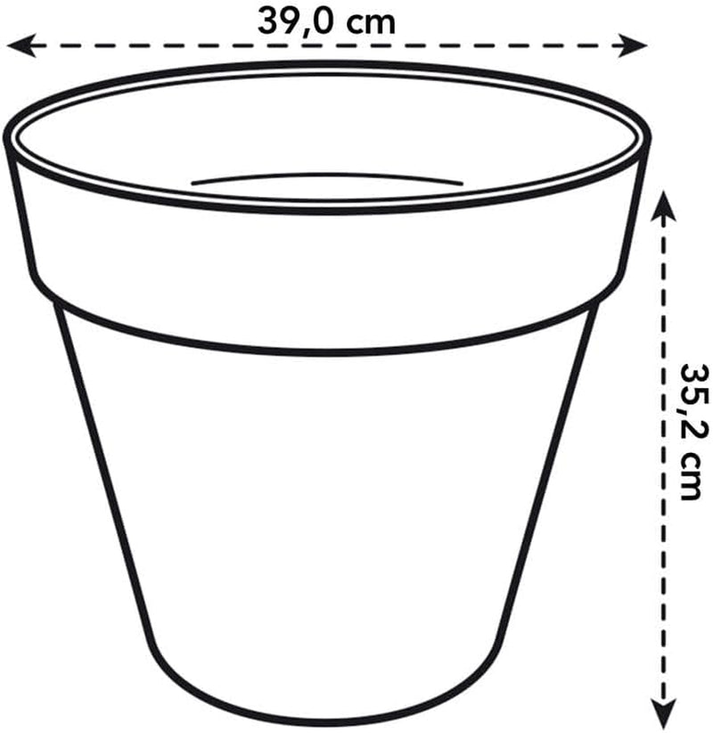 elho Loft Urban Round 40 - Venkovní květináče - 100% recyklovaný plast - Ø 38,5 x V 35,3 cm - Žlutá/okrová