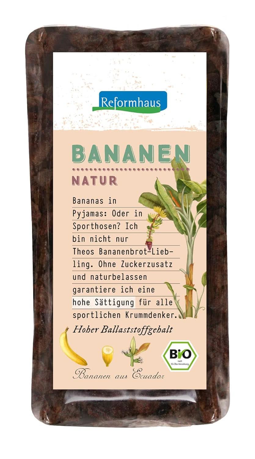 Banány v bio balení, 250 gramů dehydratovaných produktů Naty Shop