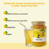 Korejský nápoj Easycookasia – čaj Yuzu | Ovocné, sladké a citrusové | S vitamínem C | Na čaj, limonádu, koktejly a dezerty | Objevte asijskou čajovou kulturu (500g)