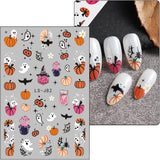 JMEOWIO Nálepka na nehty Halloween Süßer Geist 9 Blatt Nálepka na nehty Selbtklebend Nagelaufkleber Dekoration Nageldesign Zubehör