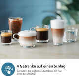 Automatický espresso kávovar PHILIPS řady 2300 - 4 nápoje, moderní barevný dotykový displej, systém přípravy mléka LatteGo, SilentBrew, 100% keramický mlýnek, filtr AquaClean. Matná černá (EP2330/10)