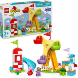 LEGO DUPLO Výstaviště Peppa Wutz - Dětské hračky a motorické hračky pro děti od 2 let - Předškolní hry s velkým kolem, skluzavkou a 3 figurkami včetně Mollie Kitty a Klausi Kläff - Dárek pro děti 10453 Stavebnice Besuche den LEGO-Store Výchozí název