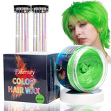 Temporary Green Hair Dye – Vosk pro barvení vlasů, Tón vlasů pro muže Ženy, Přírodní vlasová pomáda, Vosk pro barvení vlasů Crazy Party pro barvu vlasů Crazy Party (4,23 oz, zelená) Naty Shop Green Hair Dye 1G (1 balení)