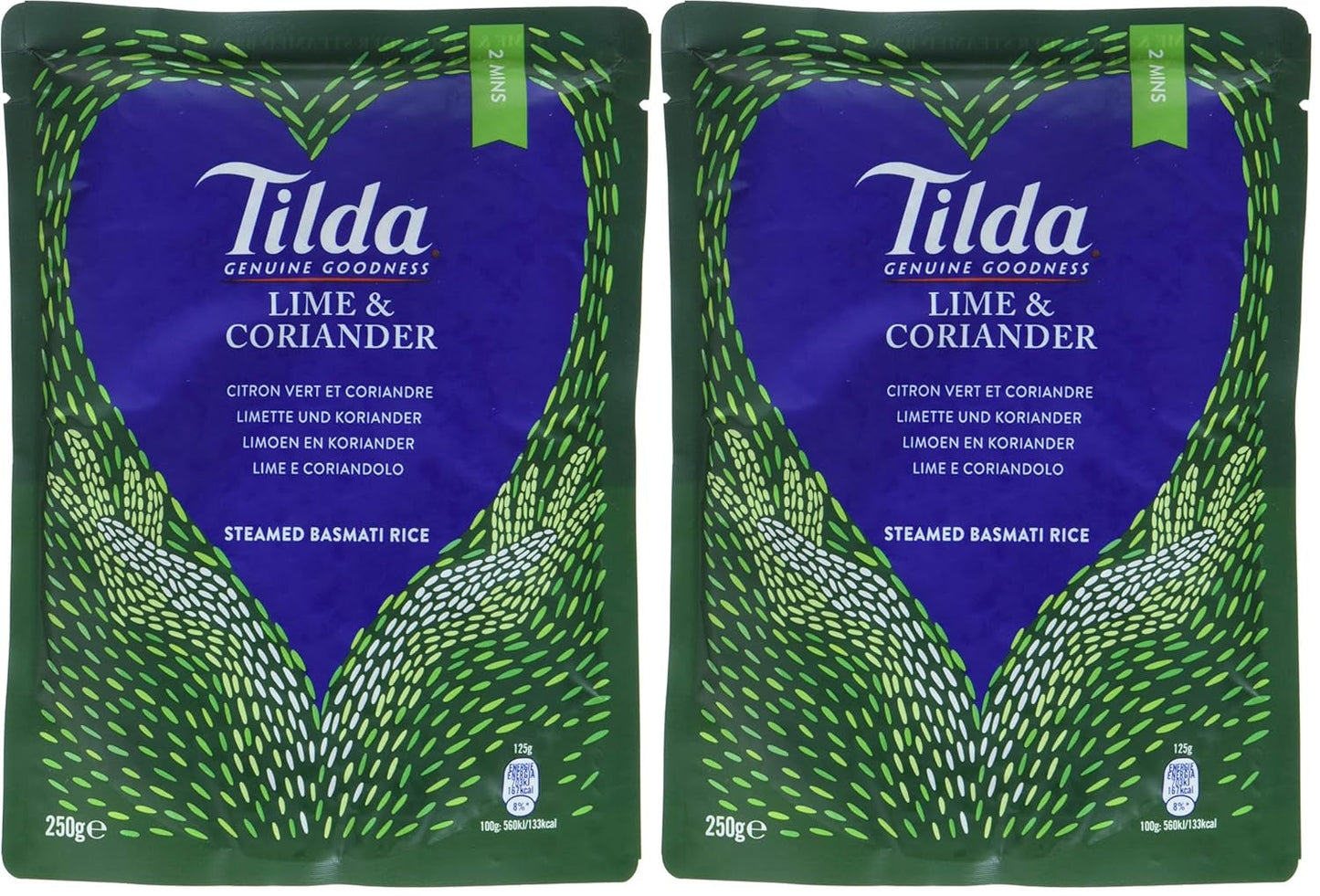 TILDA Dušená rýže Basmati s limetkou a koriandrem do mikrovlnné trouby, 250 g