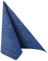 50 ubrousků "ROYAL Collection" 1/4 násobek 40 cm X 40 cm tmavě modrá "Ornaments"