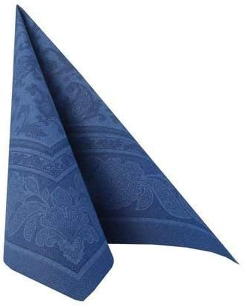 50 ubrousků "ROYAL Collection" 1/4 násobek 40 cm X 40 cm tmavě modrá "Ornaments"