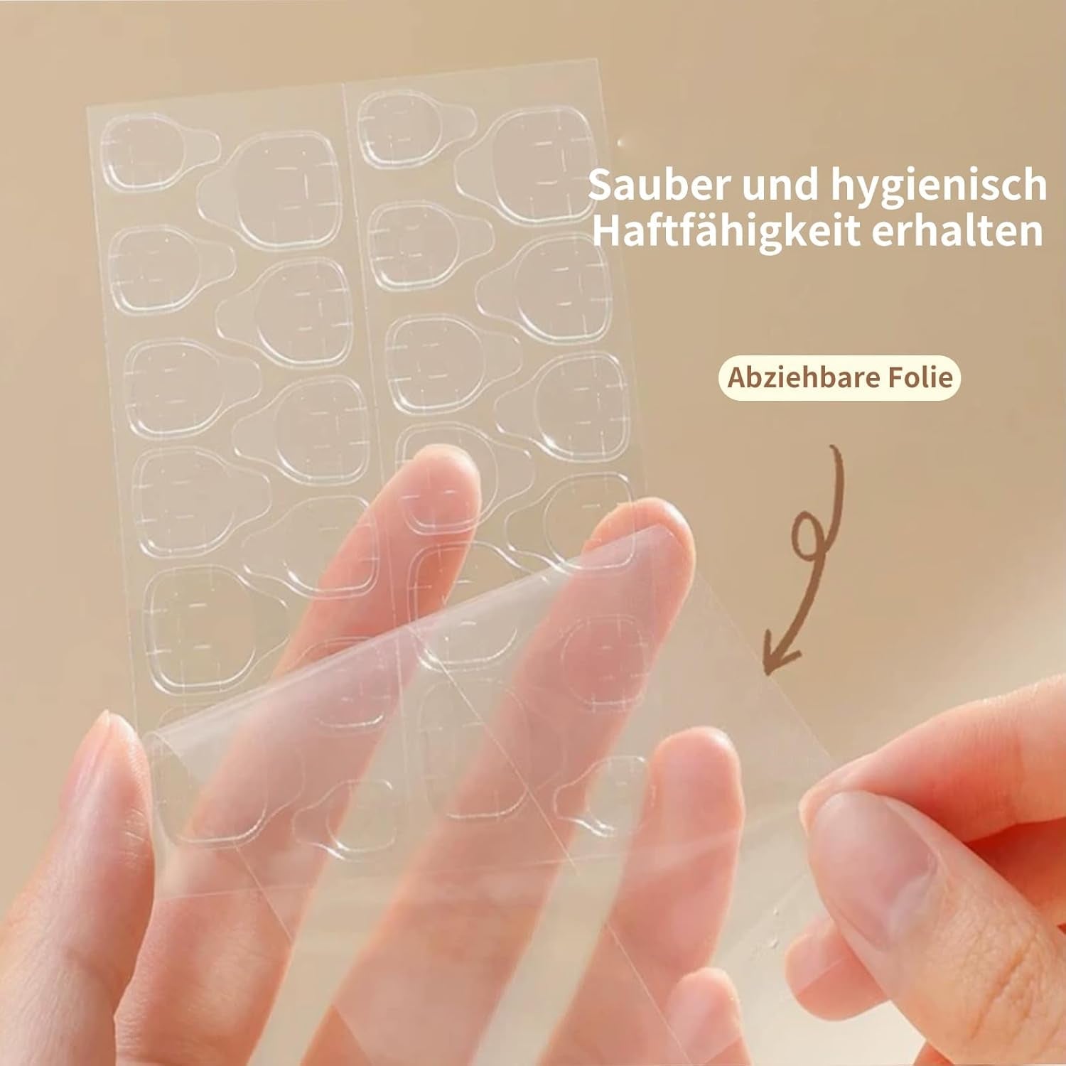 20 lepících tablet na nehty Jelly – průhledné silné oboustranné lepicí polštářky Vodotěsné opakovaně použitelné lisovací na nehty Sada na manikúru pro vlastní potřebu Příslušenství na nehty