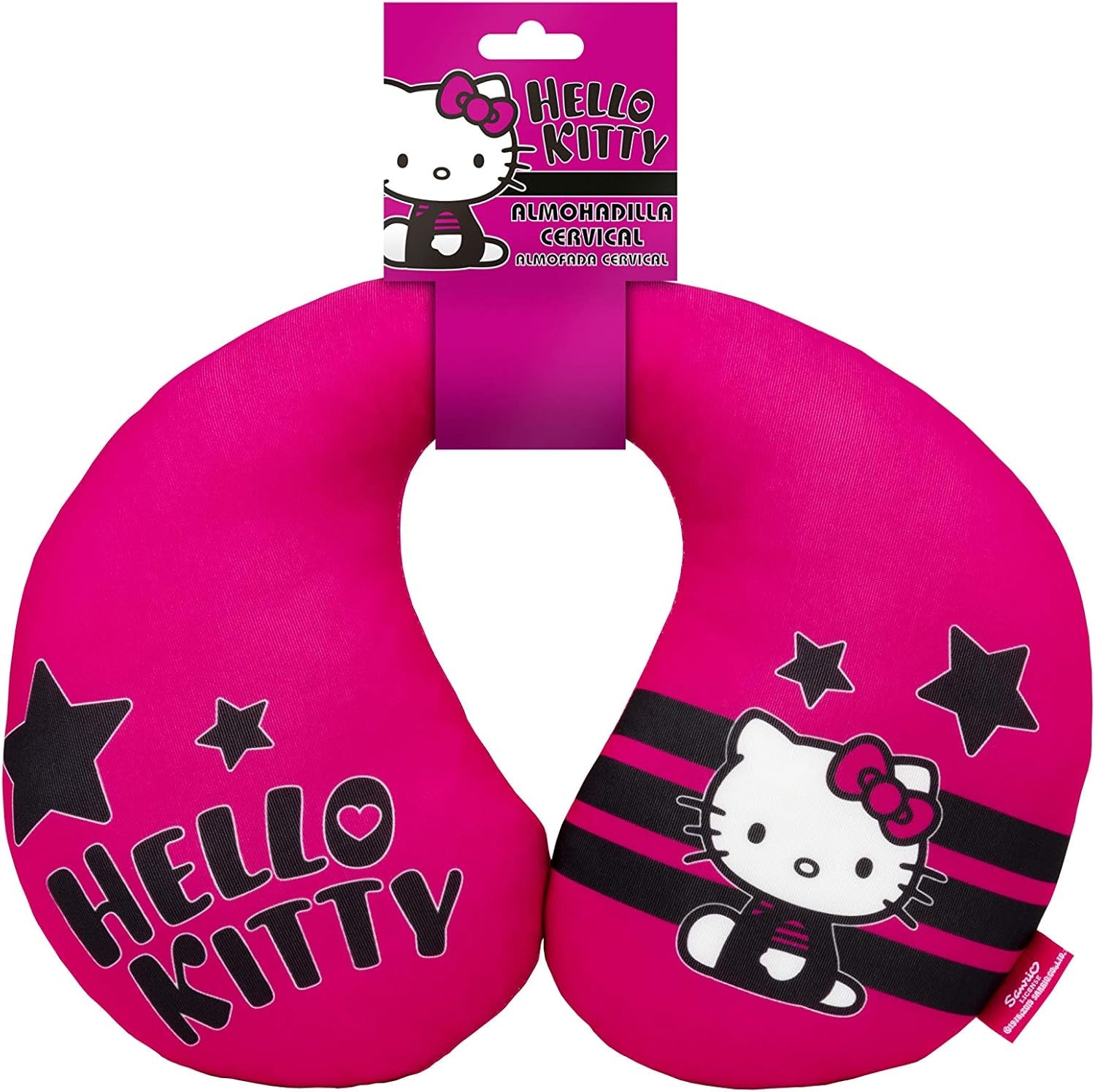 Polštář na krk HELLO KITTY Star pro chlapce a dívky. Pohodlné a funkční. Univerzální, 100% omyvatelný. Cestovní polštáře Naty Shop