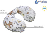 Medi Partners Baby Neck Polštář Neck Support 100% Bavlna / Minky Baby Neck Polštář do autokočárku Cestování Cestování Spánek Polštář Snooze Roll (REH s šedým Minky) Ortopedické polštáře na děložní hrdlo Naty Shop