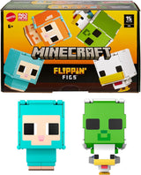 Mattel Minecraft Flippin' Figs Ovečka a kuře 2-balení s hracími figurkami 2 v 1, velkými hlavami a pixelovým designem HXK17 Akční figurky Naty Shop Ovce a kuře