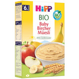 HiPP Müsli Bircher pro bio miminka (8 x 250 g), od 6 měsíců, bez přidaného cukru, extra jemné cereální vločky - lehce stravitelná snídaně v té nejlepší bio kvalitě