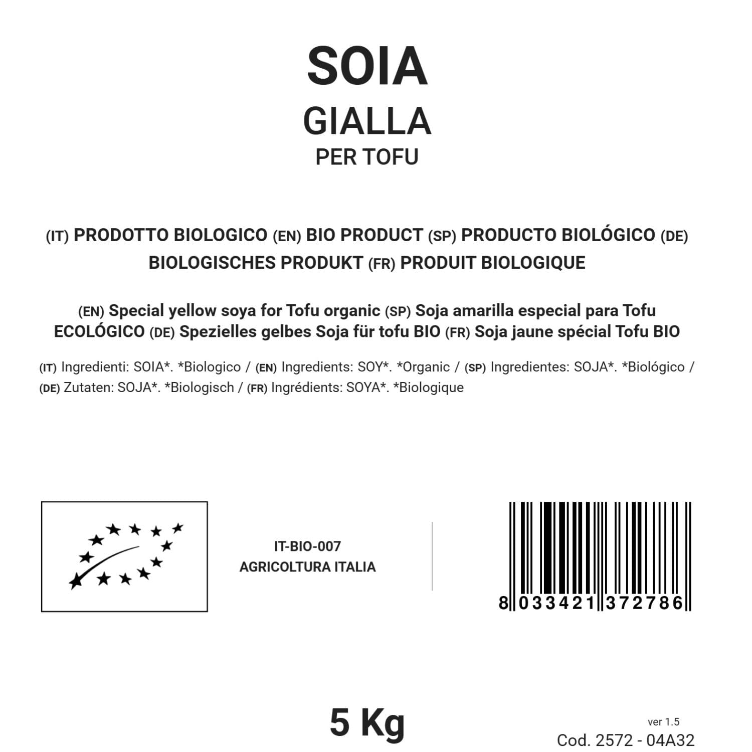Speciální žlutá sója na tofu 5 kg bio