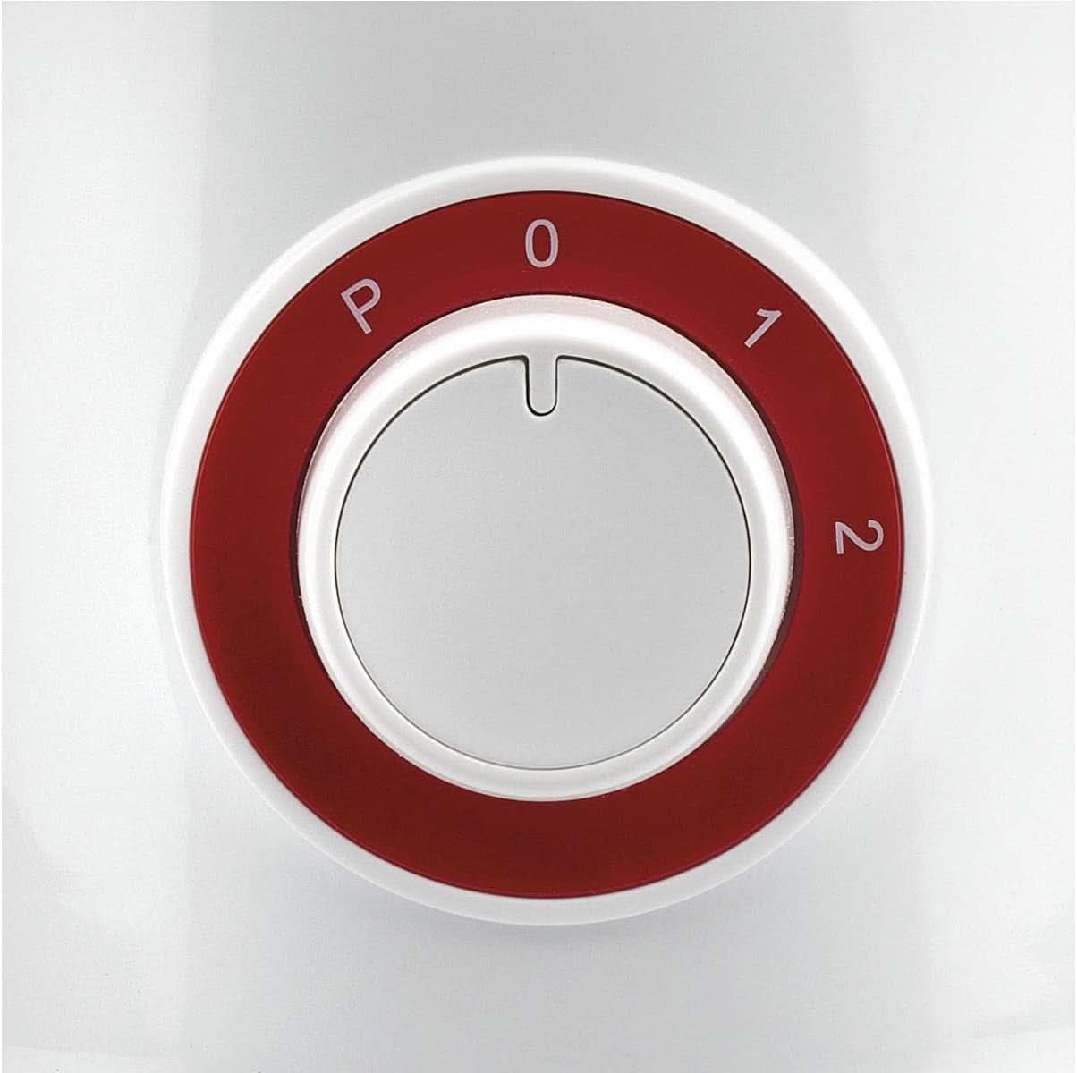 Girmi FR46 Elektrischer Mixer, 1,5 litru, 2 Geschwindigkeiten Mit Pulse-Funktion, 4 Edelstahlklingen, Messbecherdeckel, Messbecher Mit Scale, Sicherheitseinrichtung, Weiß/Rot Kitchen Naty Shop