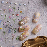 JMEOWIO 3D Nálepka na nehty Blume Frühling Summer Floral Nail Art Nálepka Selbtklebend Nagelaufkleber 5D Stereoskopická dekorace Nageldesign Zubehör 1 Blatt