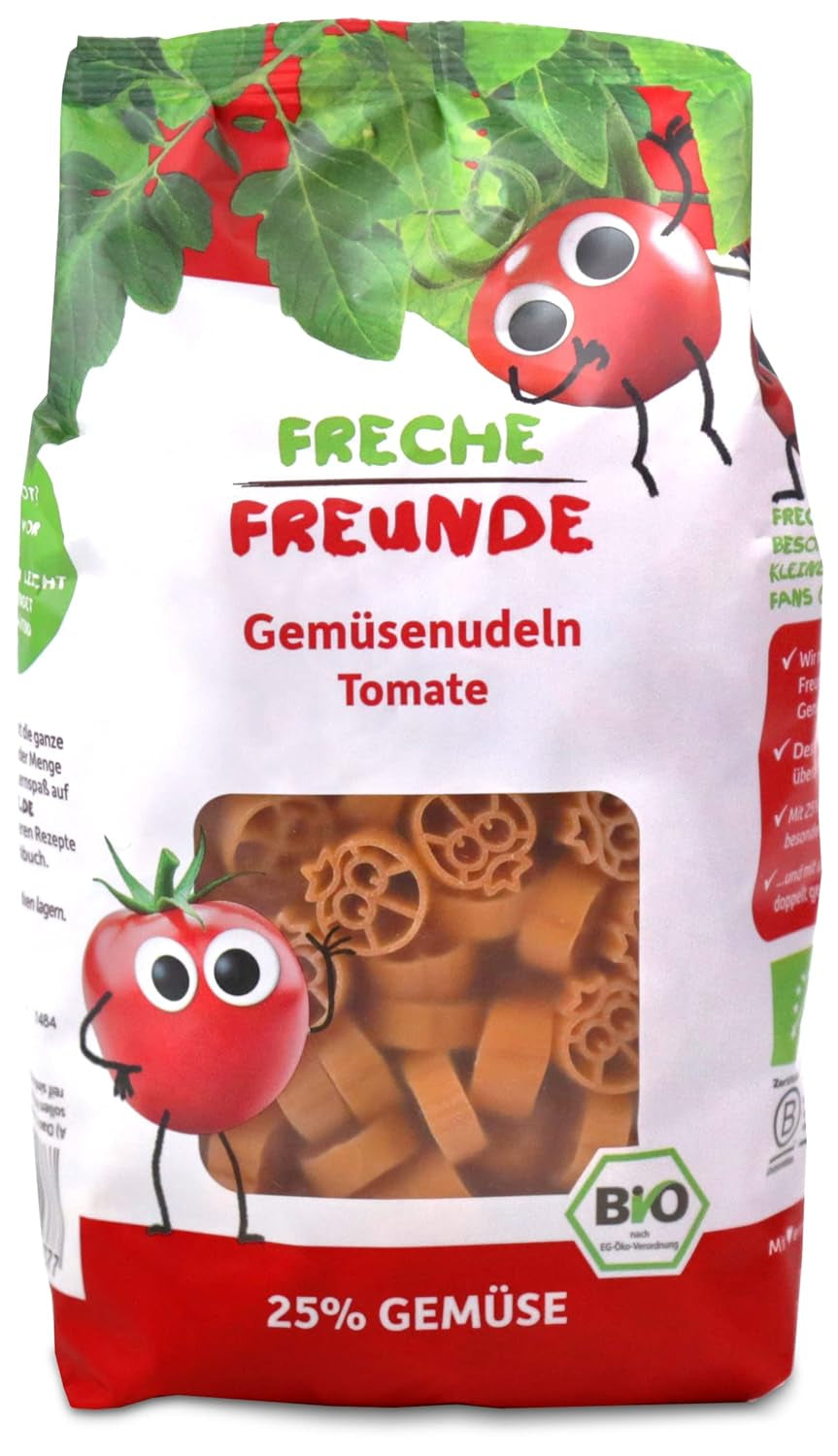 Freche Freunde Bio zeleninové nudle 'mrkev' 25% obsah zeleniny Vegan 6 balení (6 x 300 g)