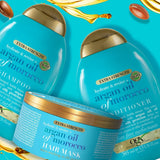 Maska na vlasy OGX Extra Strength Hydrate & Revive + Argan Oil of Marocco (300 ml), luxusní maska na vlasy s bohatým arganovým olejem a hedvábnými proteiny Naty Shop Hair Mask