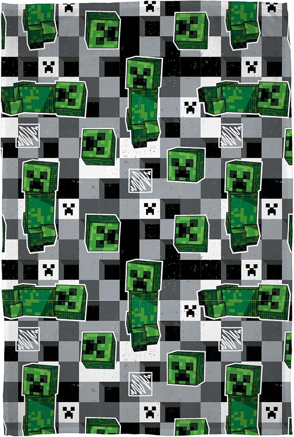 Postavička World Minecraft Oficiální fleecová deka | Design Scribble Oboustranné oboustranné, super měkké, teplé přikrývky Postele a přikrývky Besuche den Character World-Store Multicolor 150 X 100