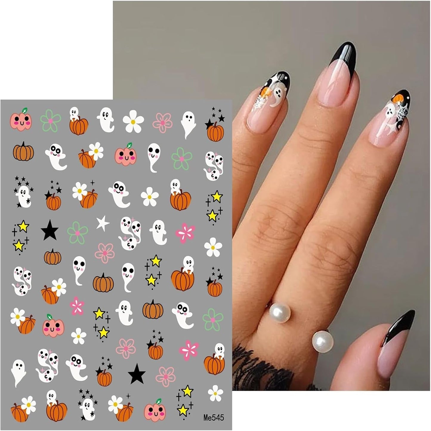 JMEOWIO Nálepka na nehty Halloween 9 Blatt Nálepka na nehty Selbtklebend Nagelaufkleber Dekoration Nageldesign Zubehör