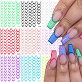 9 barev francouzské samolepky na nehty francouzské samolepky na nehty samolepicí fólie na nehty francouzské samolepky s přechodem na nehty francouzské samolepky na nehty samolepky nail art samolepky na nehty