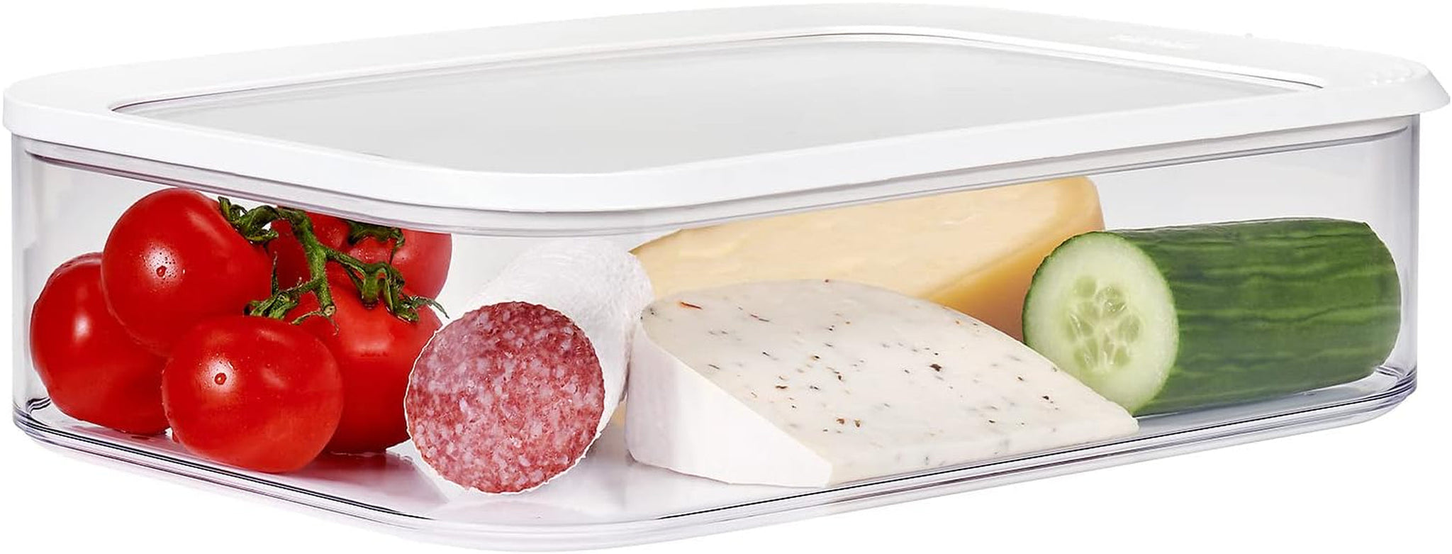 Mepal - Úložný box na lednici Modula XXL - Dóza na potraviny s víkem - Kuchyňský organizér a plastový úložný box - Stohovatelný a nepropustný organizér na lednici - 4800 ml - Bílá Naty Shop Boxy na skladování potravin Výchozí název