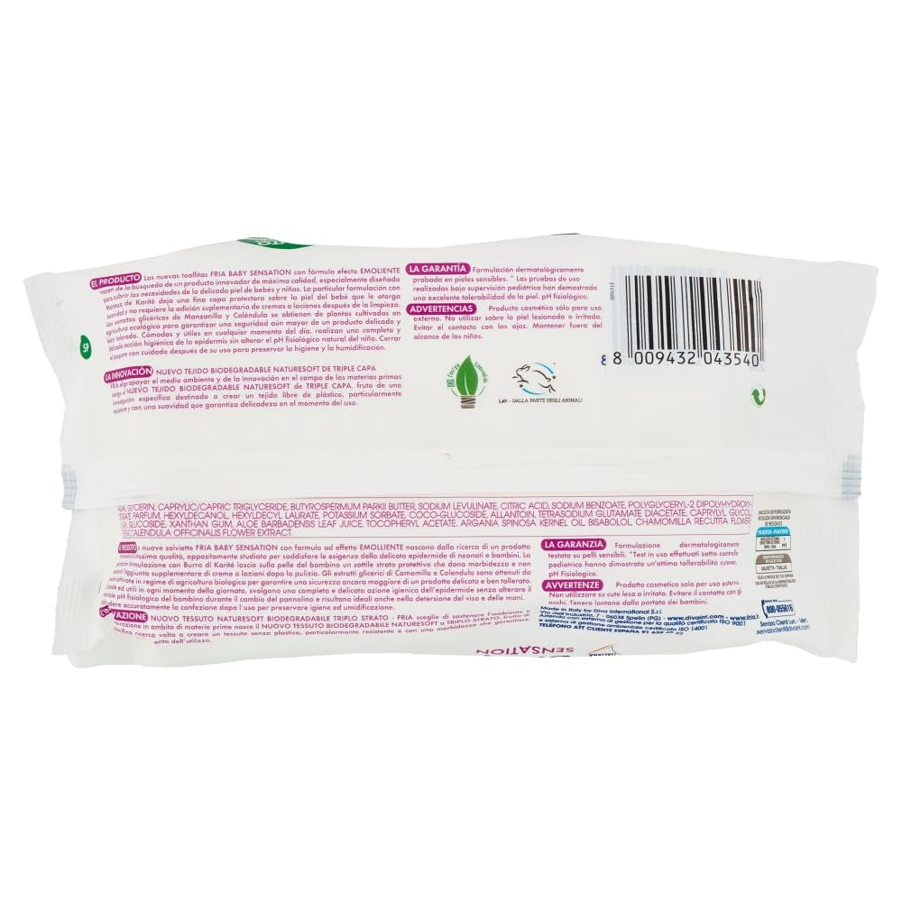 Baby Sensations s víčkem, 72 vlhčených ubrousků, čistící ubrousky pro osobní péči, unisex, děti