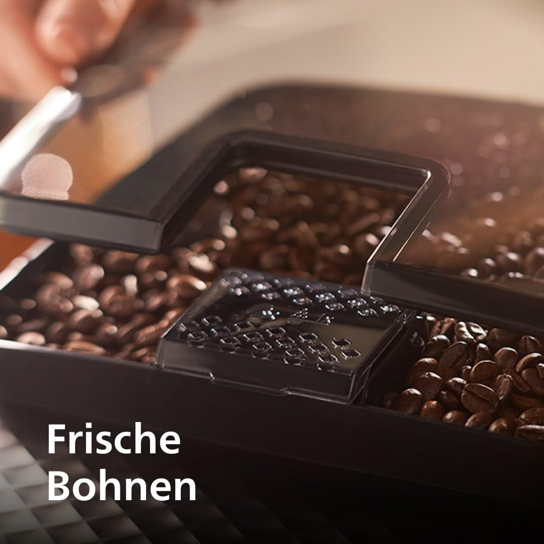 Automatický espresso kávovar PHILIPS řady 2200 - 2 kávové speciality, dotykový displej, klasický napěňovač mléka, keramický mlýnek, matná černá (EP2220/10)