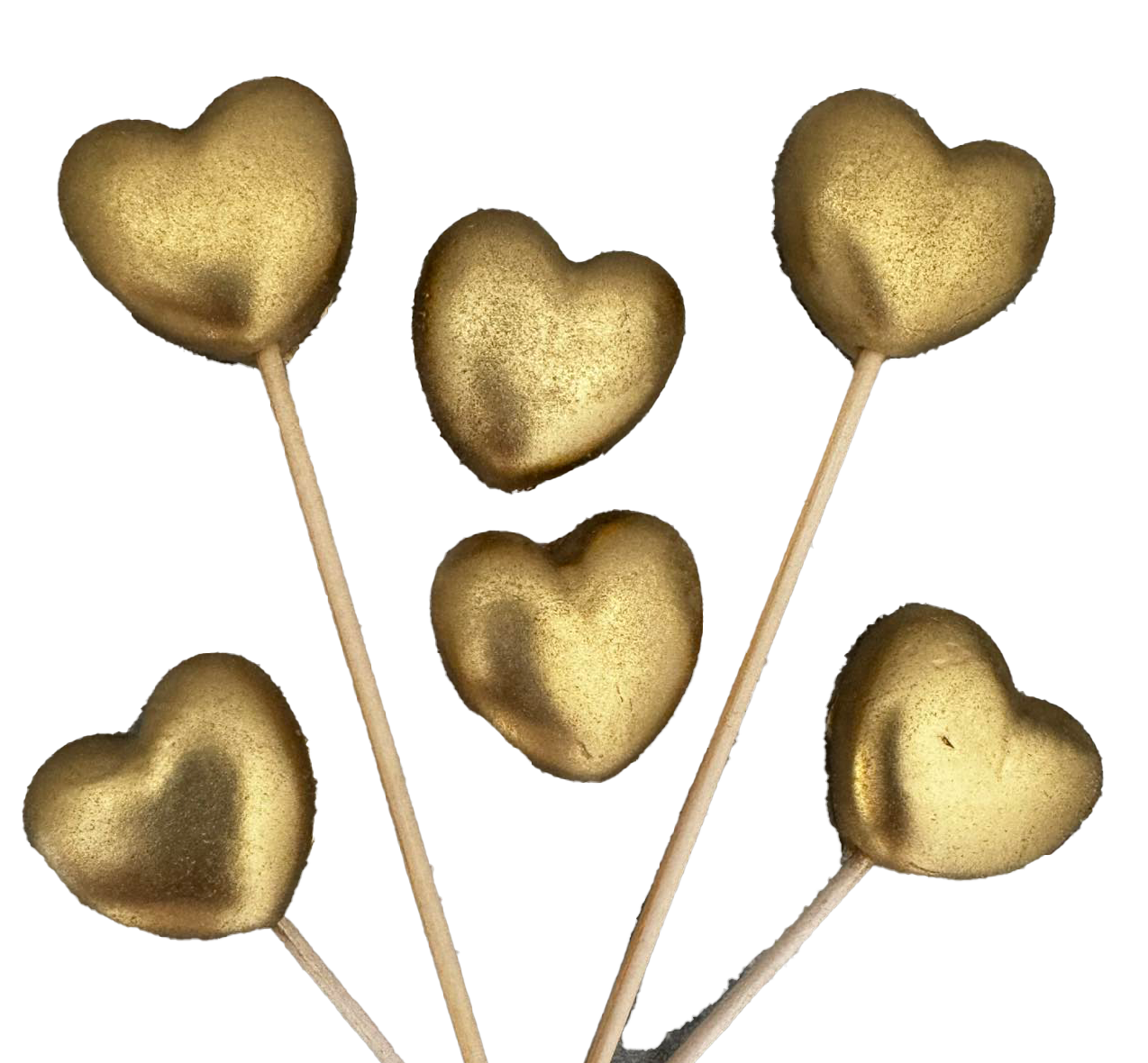 Sada 6 ks jedlých cukrových dekorací, dekorace z cukrové pasty Golden Hearts Naty Shop