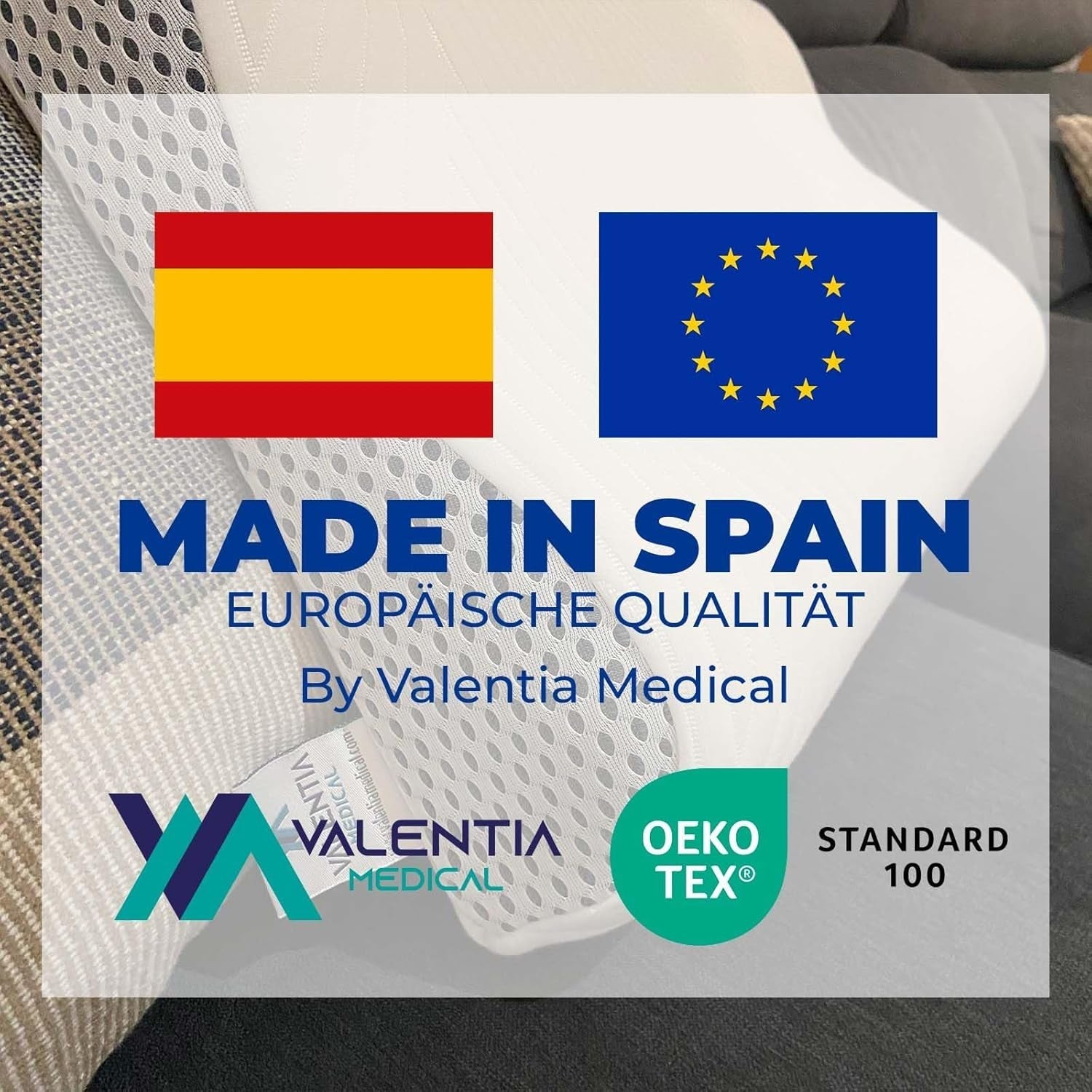 Valentia Medical Memory Foam Polštář na podporu krku Ortopedický polštář na bolest krku Polštář na krk s paměťovou pěnou Ultra měkký omyvatelný potah Krční ortopedické polštáře Naty Shop