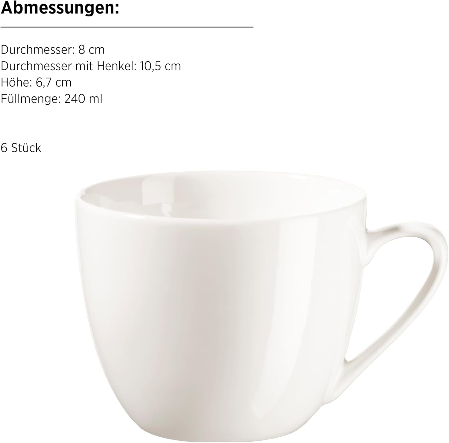 MÄSER 934105 Belmira Series, Klasická kávová sada pro 6, 18dílná kávová sada, Nadčasová, Elegantní, Jemná, Porcelánová, Bílá
