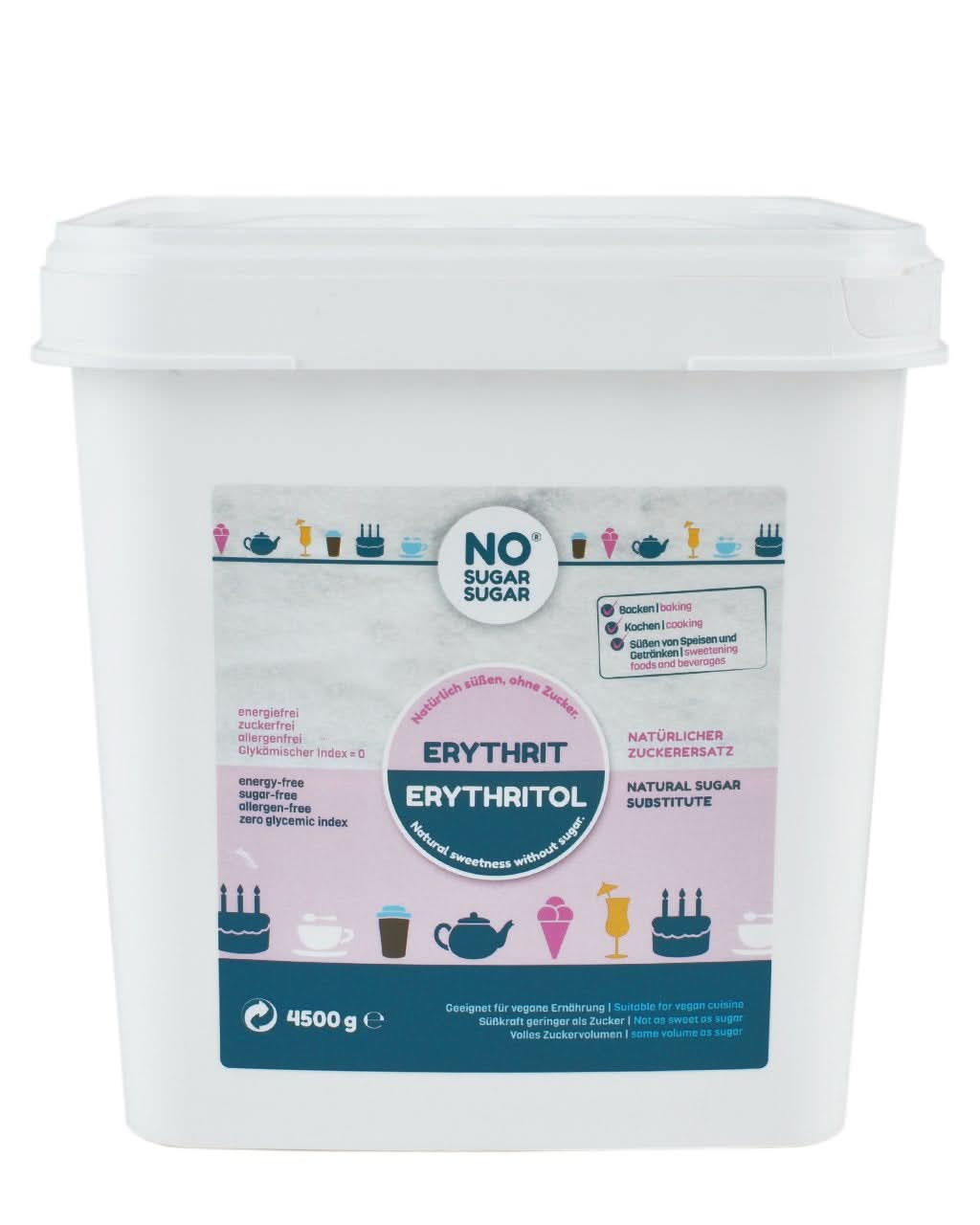 Bez cukru, přírodní Erythritol bez kalorií, použitelný jako náhražka cukru, 4,5 kg Sladidla Naty Shop 4,5 kg