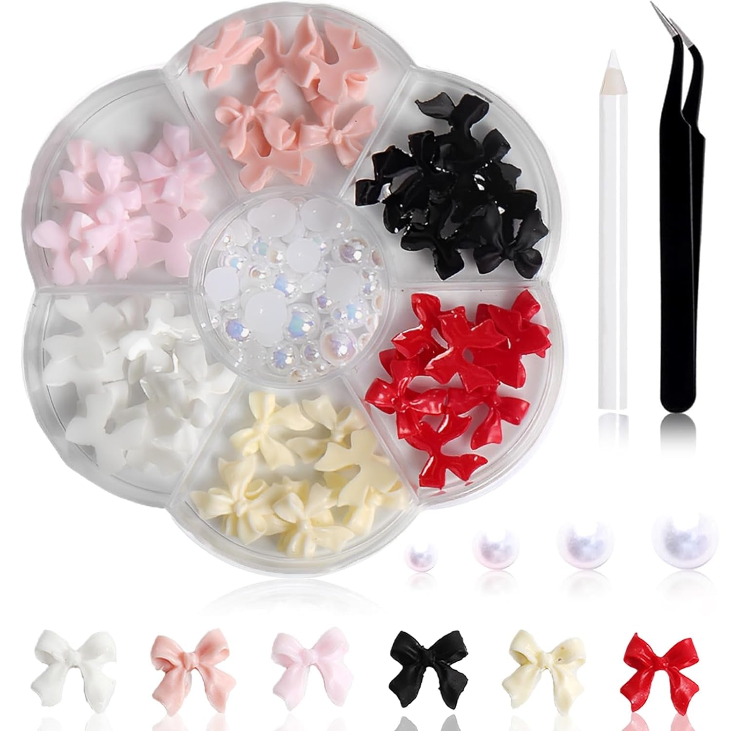 1 Karton Nail Art Charms, 3D Flowers Nagelkunst Charms, Acryl Blumen Nagel Strass Mit Ornamenten, Nagel Edelsteine, Nagel Zubehör Für Mädchen, Nagelkunst Dekoration, DIY Handwerk Nail Design