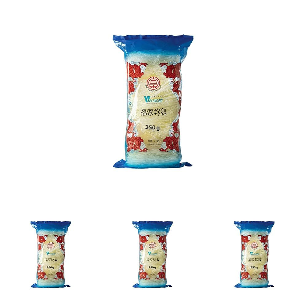 DIAMANTOVÉ skleněné nudle, dlouhé skleněné nudle, přirozeně veganské a bez lepku - 1 x 250 g