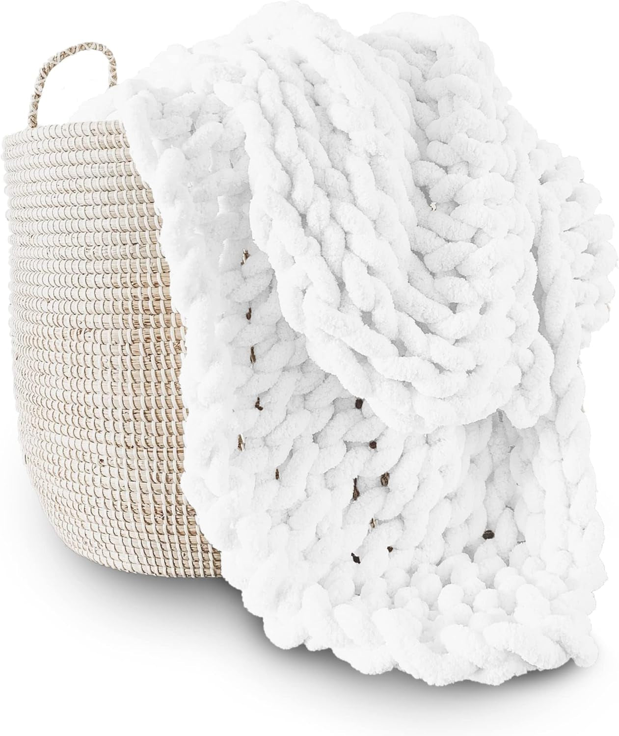Masivní pletená deka, přehoz, 100% ručně pletená žinylkovou přízí Jumbo (127 X 152,4 cm, šeříkově šedá) Postele a přikrývky Adyrescia bílá 50"X60"