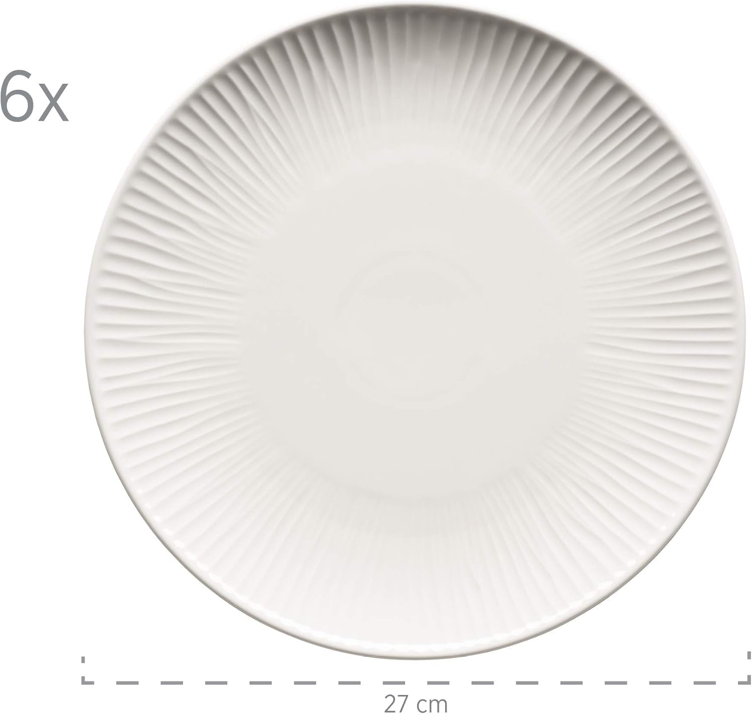MÄSER 931461 Dalia Dinner service pro 6 z vysoce kvalitního hotelového porcelánu, bílá, 12dílná talířová sada ve vintage designu, odolný porcelán