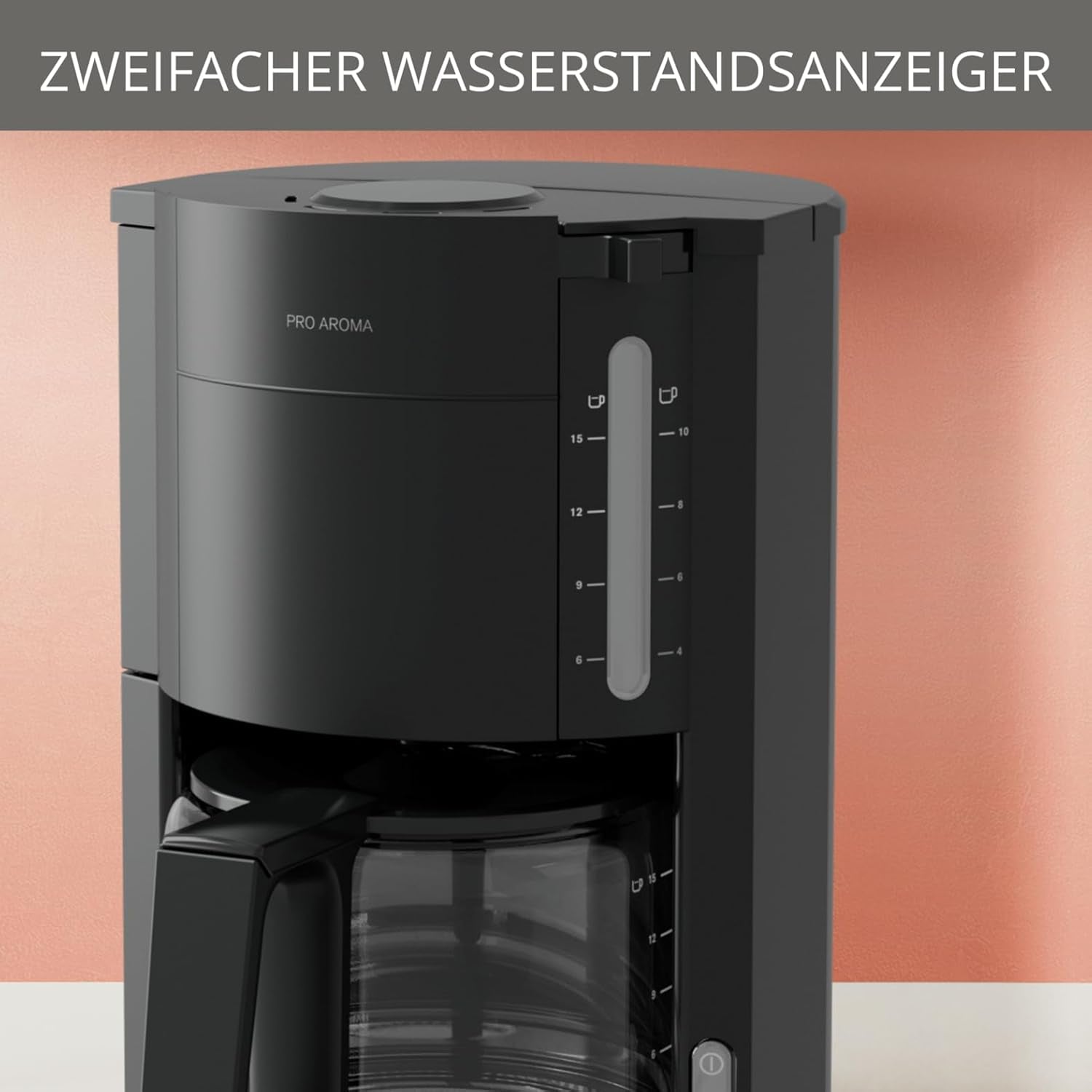 Espresso kávovar Krups F30908 ProAroma s filtrem a skleněnou karafou, objem 1,25 l, 10-15 šálků, 1050 W, černá